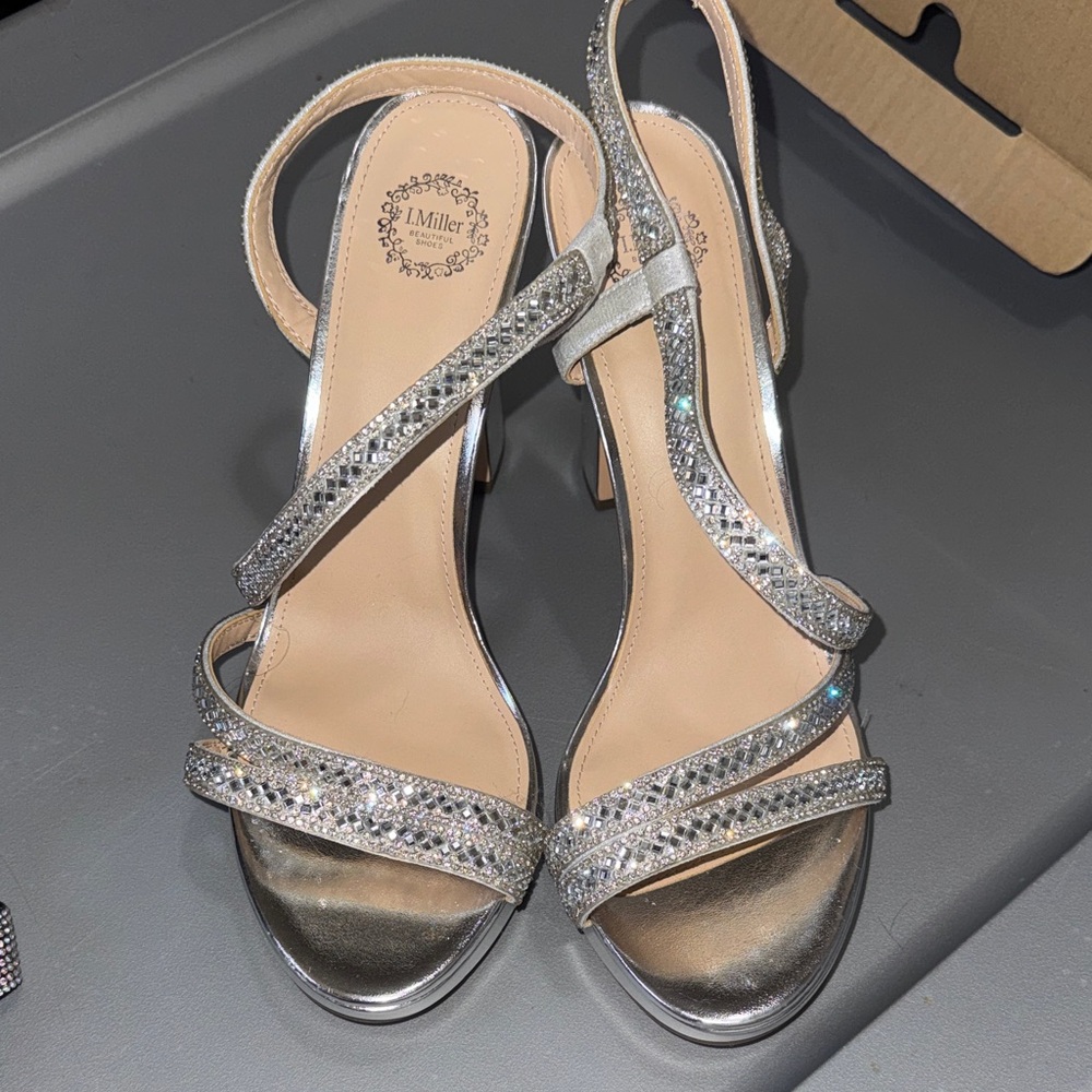 Miller Silver Strappy Women's Heels